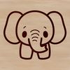 Simple African Elephant Drawing A simple line drawing of a standing African elephant in profile.