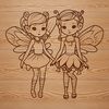 A colorful illustration of a mythical fairy from a fairy tale, designed as a vector graphic.