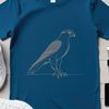 Falcon SVG Cut File An SVG silhouette of a bird of prey, specifically a falcon, ideal for cutting machine projects or web design applications.