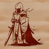 Medieval Knight Icon in Fantasy Armor A medieval knight in armor stands proudly, representing a fantasy theme.