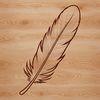 A high-quality vector illustration of a single bird's feather in simple design.