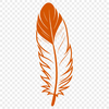 Clean Line Feather Icon An isolated vector graphic of a stylized feather with clean lines and shapes.