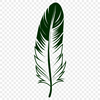 Whimsical White Feather Silhouette A single white bird feather with subtle texture and details.