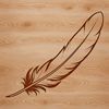 A stylized illustration of a feather, suitable for digital cutting machines and vector designs.