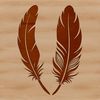 A detailed graphic design of a feather created using scalable graphics technology.