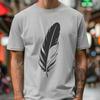 Realistic Vector Feather Design A single, isolated illustration of a realistic bird's feather in vector format.