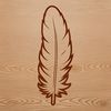 A vector illustration of a single feather with intricate details and texture.
