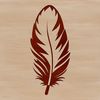 A simple vector feather illustration suitable for clip art and cutting machine designs.