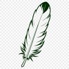 A simple illustration of a feather in vector format, suitable for digital designs.