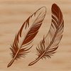 An isolated vector illustration of a feather in various digital formats, suitable for commercial and personal projects.