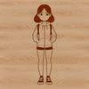 A young female figure illustrated in a clean line style, suitable for digital or print use.