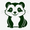 An SVG image featuring a detailed outline of a domesticated ferret animal.