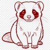 SVG illustration of a ferret as a simple graphic animal silhouette.