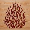 A stylized illustration of flames in a bold shape, suitable for digital use.