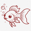 Colorful Goldfish Clip Art Design A digital illustration of a goldfish in various colors, suitable for use as clip art or vector design.