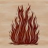A freehand design of fire shapes with bold lines and curves.