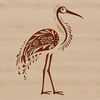 Ornate Bird with Floral Accents A stylized illustration of a flamingo with ornate details and floral patterns.
