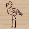Simple Flamingo Design A single flamingo standing in a natural environment with its long legs.