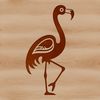 A single standing Flamingo bird with distinctive pink feathers and long neck.