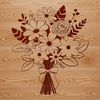 Whimsical Flower Collection A stylized bouquet of flowers in various colors.
