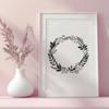 Free Floral Wreath Design A floral wreath designed with vector graphics, ideal for digital crafting and cutting machine projects.