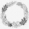 Beautiful SVG Wreath Decoration A decorative floral wreath design made from interconnected elements.