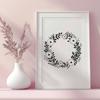 Free Scalable Wreath Graphics A floral wreath designed as a scalable vector graphic for various digital and cutting machine applications.