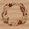 A floral wreath designed as a vector graphic, ideal for digital cutting machines or laser cutters.