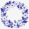 Interlocking Floral Wreath Design A floral wreath design made from interlocking shapes, ideal for vector art projects.