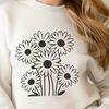 Free Vector Illustration of a Single Stem Daisy A single stem with a white flower head featuring multiple yellow petals in a circular arrangement.