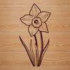 Easter Flower Clip Art An illustration of a daffodil plant in bloom, suitable for graphic design and digital art.