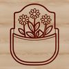 Beautiful Free Vector Pocket Template A stylized vector illustration of a flower-shaped pocket with intricate details.