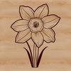 Nature-Inspired Flower Clip Art A vector illustration of a daffodil flower, suitable for commercial or personal use in digital designs.