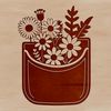 Free Vector Floral Pocket Template A stylized illustration of a flower pocket design, ideal for crafting with a cutting machine.