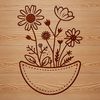 Floral Pocket SVG Design A floral design featuring a stylized wild flower in a pocket shape, suitable for vector art projects.