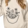 A digital floral design featuring a stylized flower pocket, suitable for vector editing and cutting machine projects.