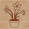 Natural Garden Accents A single white daffodil flower growing out of a small ceramic pot in a natural setting.