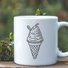 Free Vector Ice Cream Art Design A colorful illustration of a cone-shaped ice cream with a scoop on top.