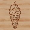 Artistic Dessert Design Illustrative graphic of a colorful ice cream cone with swirled design elements.