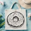 Free Stencil Clip Art Donut A stylized illustration of a donut, suitable for digital designs and crafts.