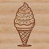 A digital vector art design featuring a stylized ice cream dessert.