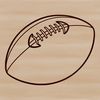 A high-resolution illustration of a football used in the sport of American football.