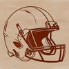 An illustration of a standard American football with intricate details of the ball's texture and design.