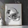 Illustration of an American football with a helmet.