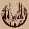 Free Vector Forest Scene Illustrative forest landscape with various trees and foliage in vector format.