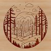 Whimsical Forest Landscape Vector Art An SVG graphic representation of a dense woodland environment featuring multiple tree trunks and branches.