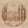 Lush Tree Landscape Vector Art Vector illustration of a forest landscape with trees and foliage, suitable for vector art designs.