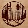 Vector Forest Illustration A stylized illustration of a dense forest with various trees and foliage, suitable for vector design projects.