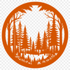 Dense Tree Line Art An illustration of a dense forest with tall trees and lush foliage.