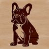 Sitting French Bulldog Graphic Design Icon A sitting French Bulldog with distinctive physical characteristics, suitable for vector graphics and digital design.
